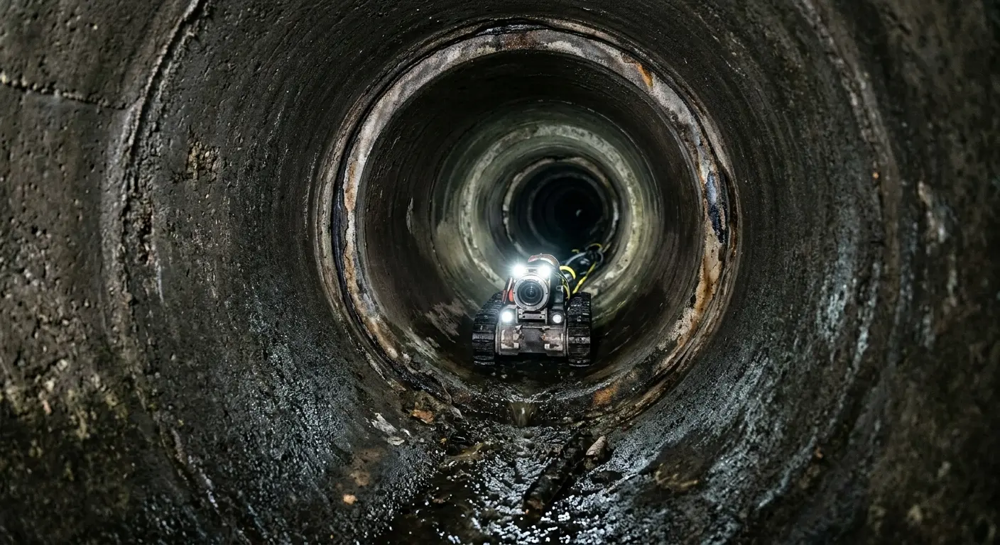 Robotic sewer camera inspecting pipe interior for Sewer Line Repair in Wilsonville